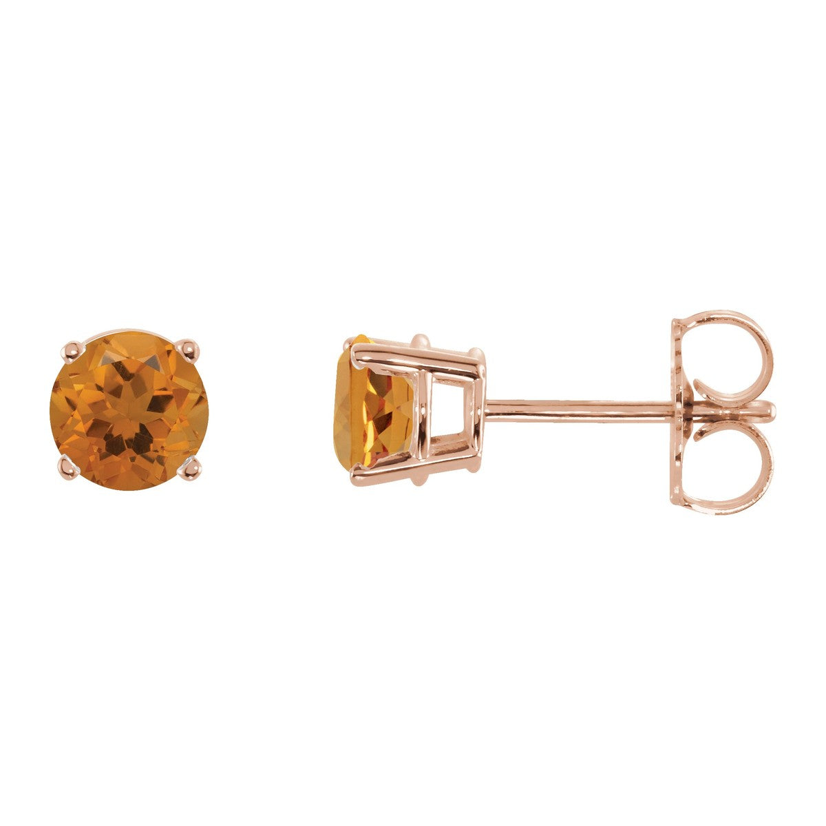 Round Gemstone Stud Earrings