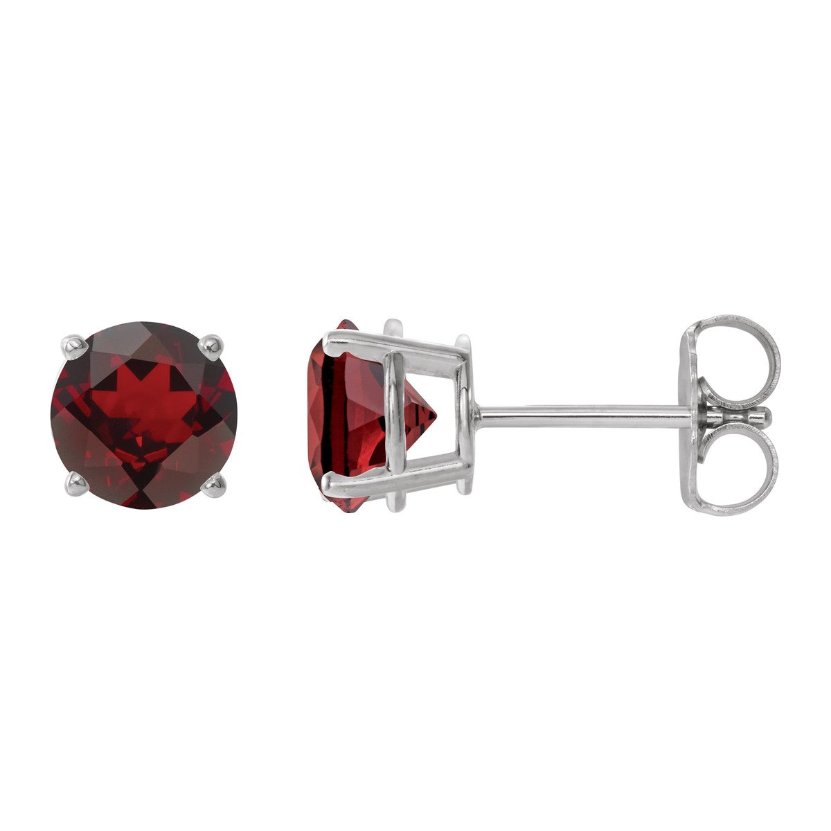 Round Gemstone Stud Earrings