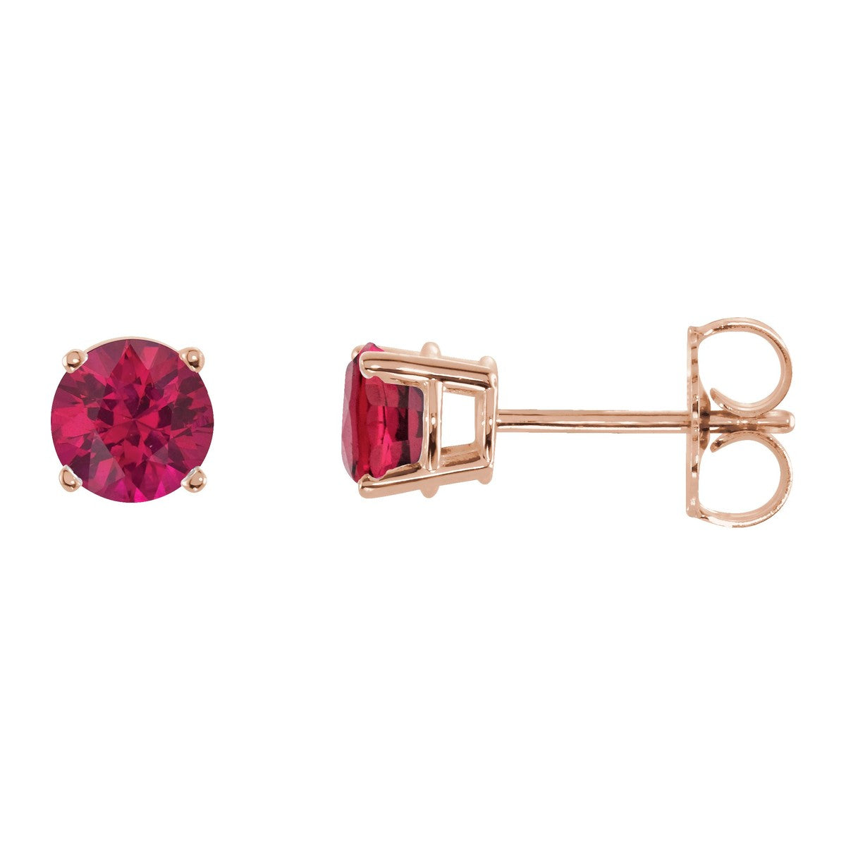 Round Gemstone Stud Earrings