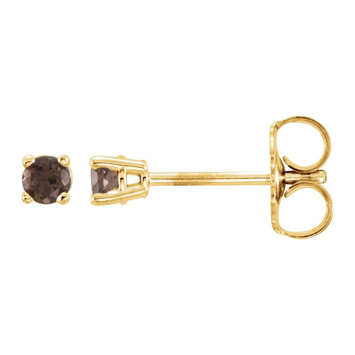 Round Gemstone Stud Earrings