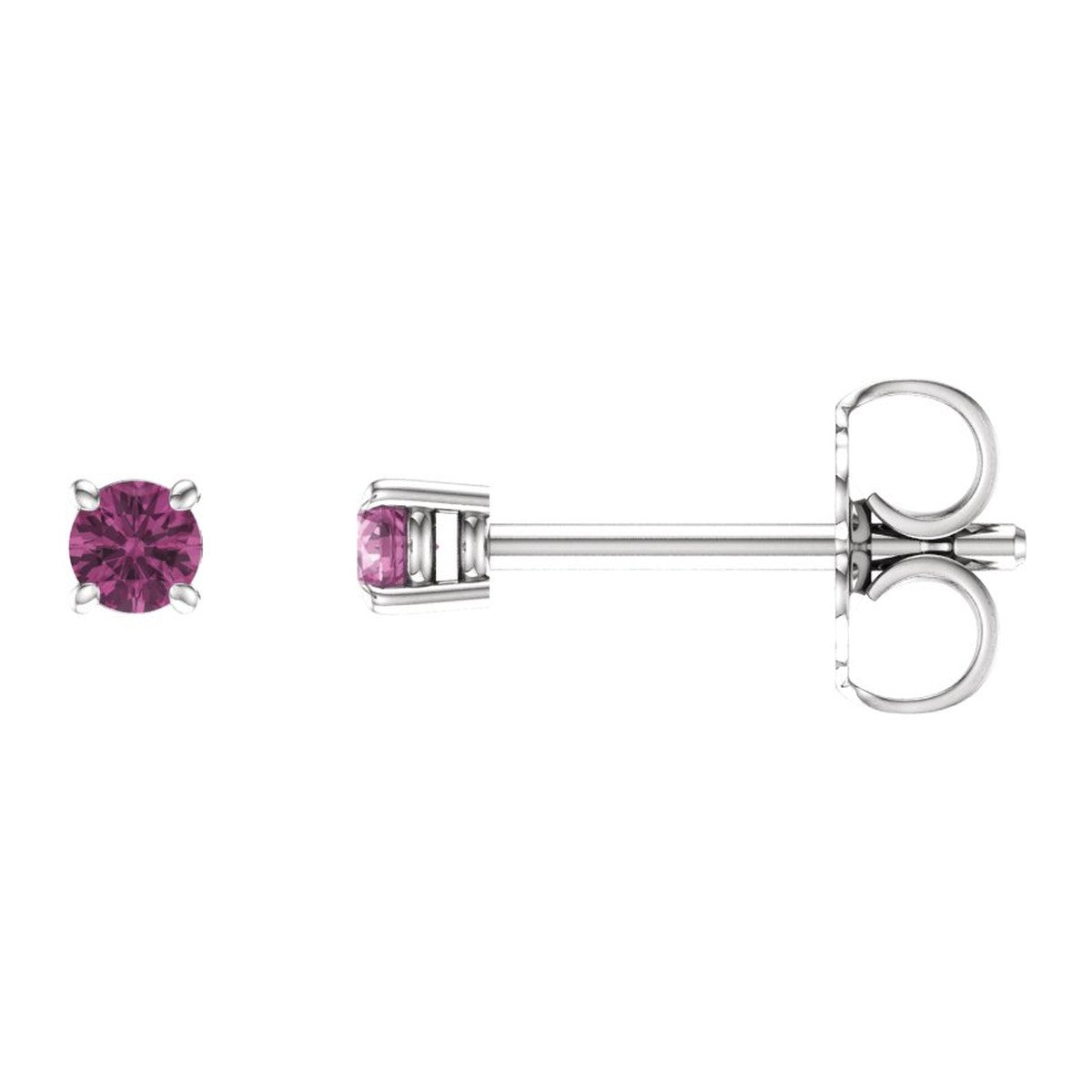 Round Gemstone Stud Earrings