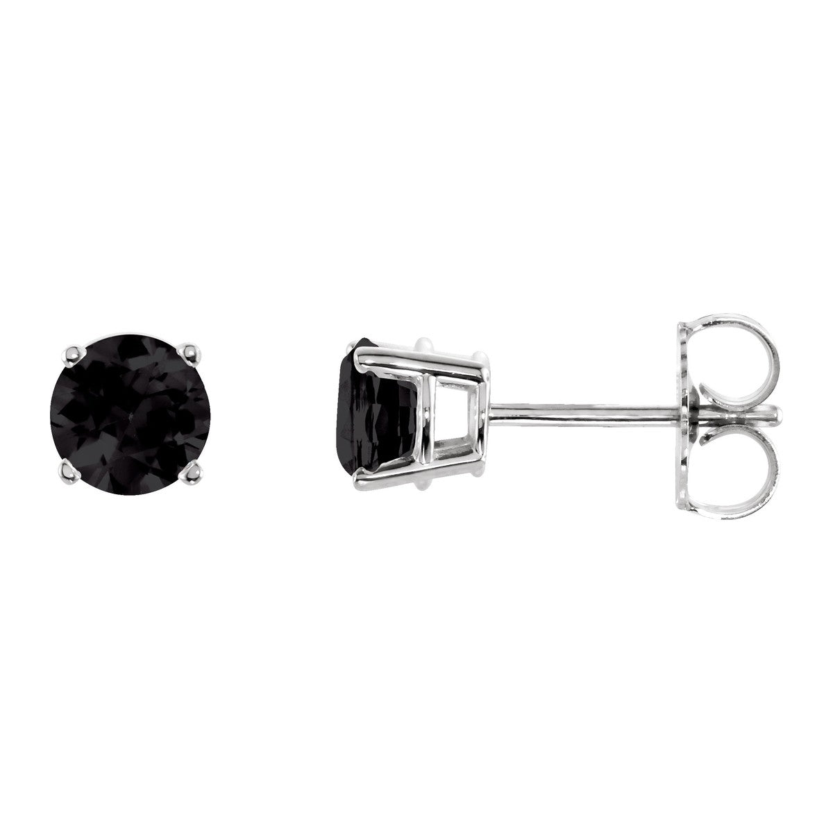 Round Gemstone Stud Earrings