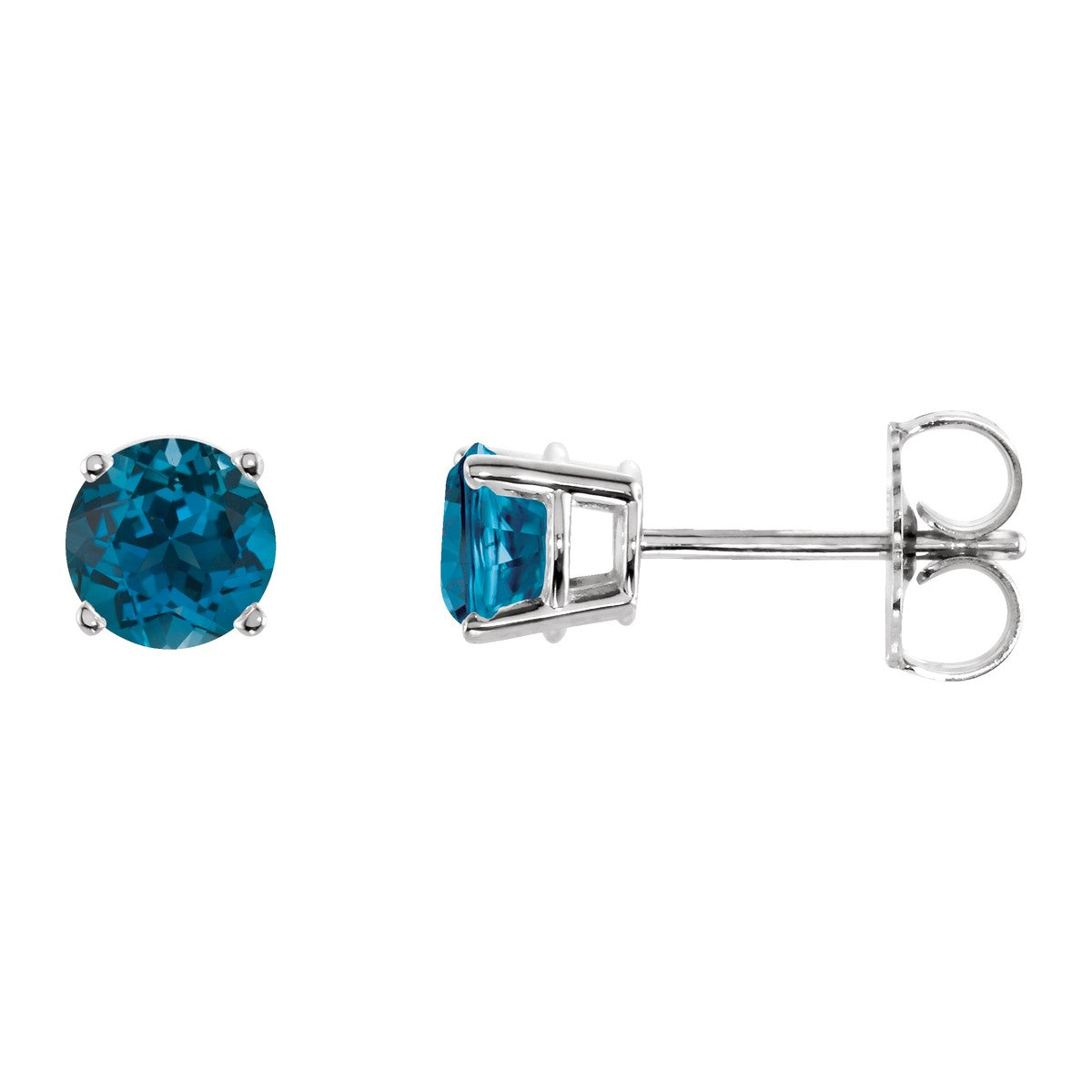 Round Gemstone Stud Earrings