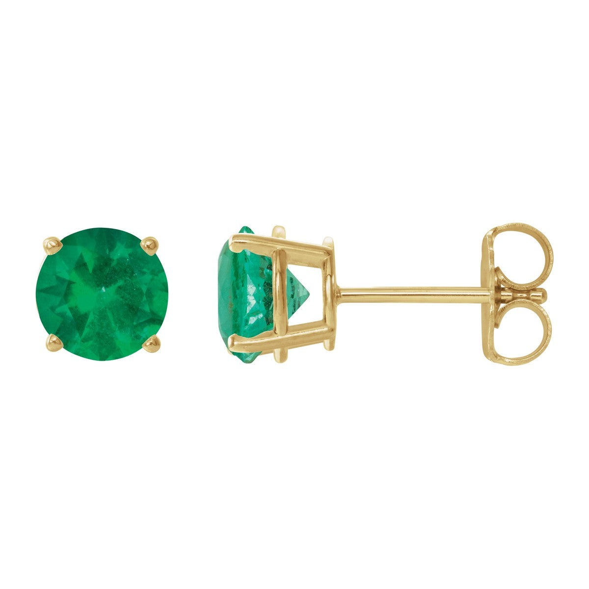 Round Gemstone Stud Earrings