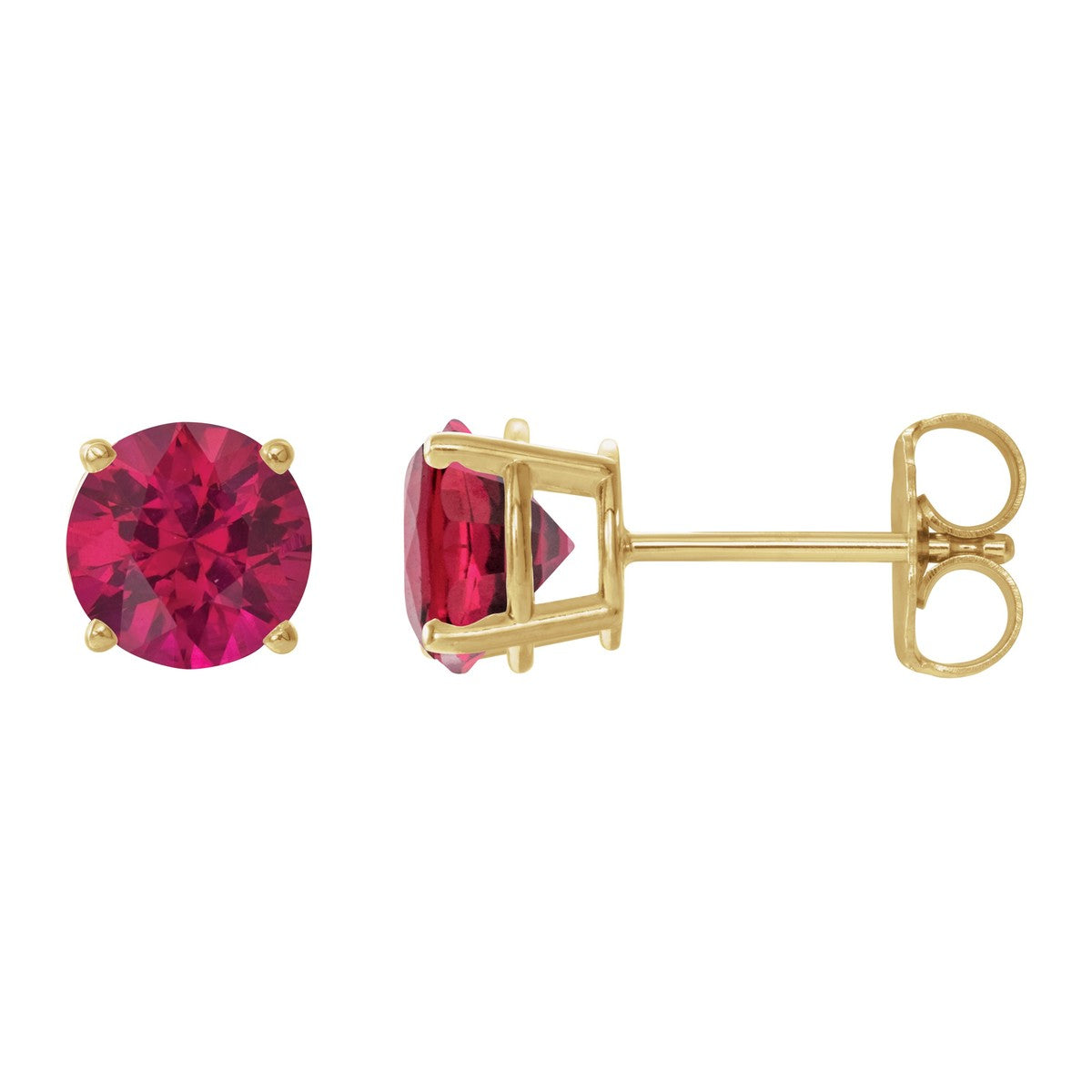 Round Gemstone Stud Earrings