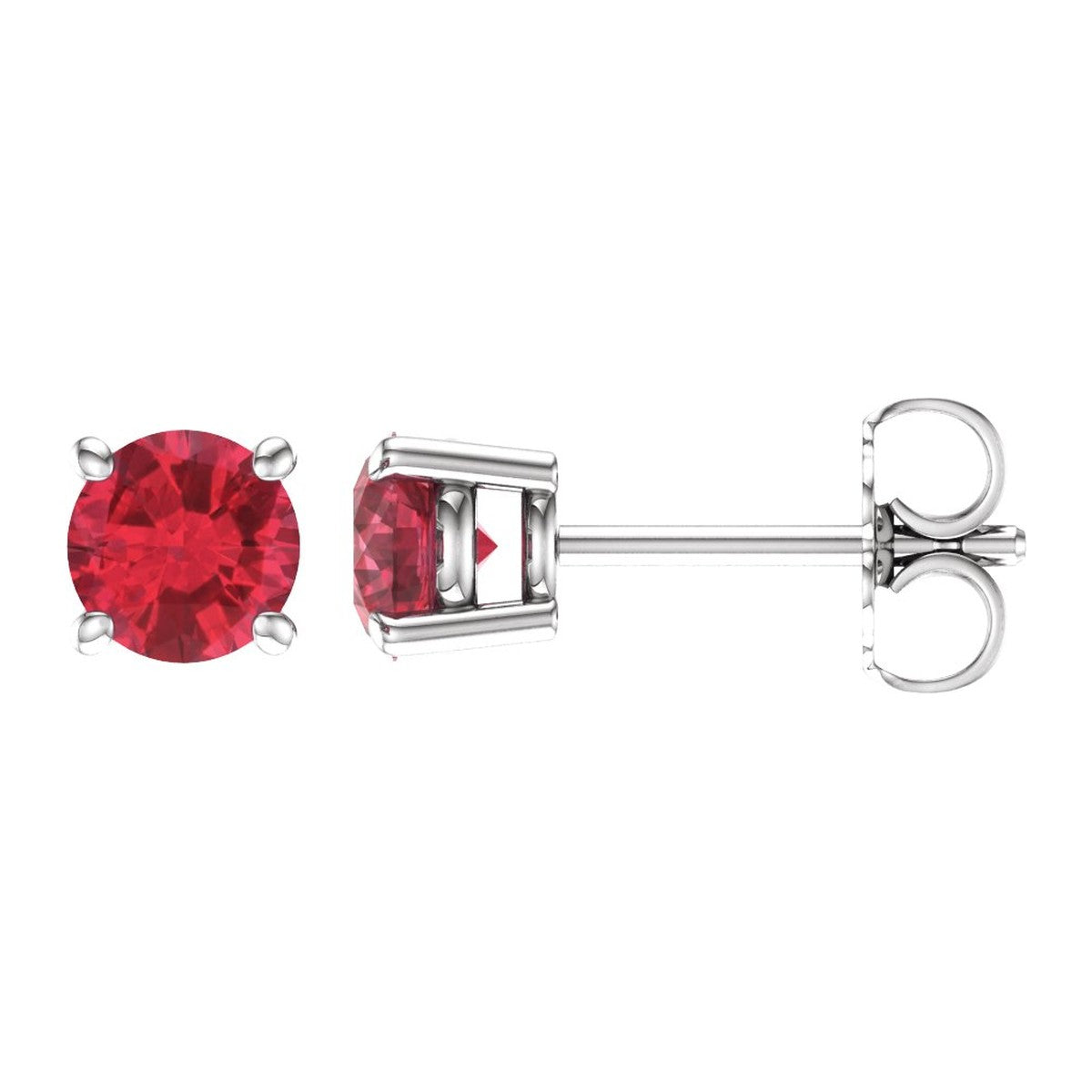Round Gemstone Stud Earrings