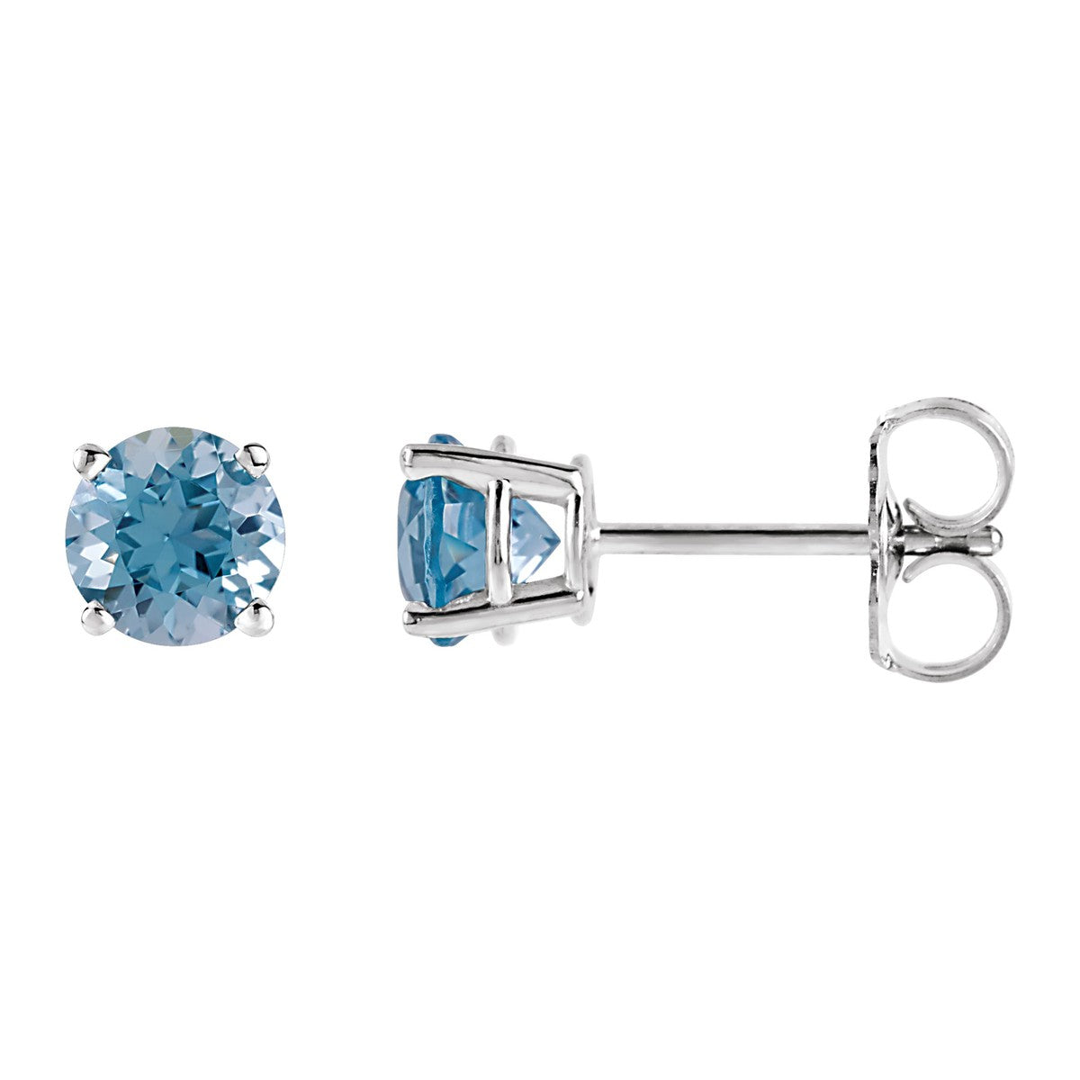 Round Gemstone Stud Earrings