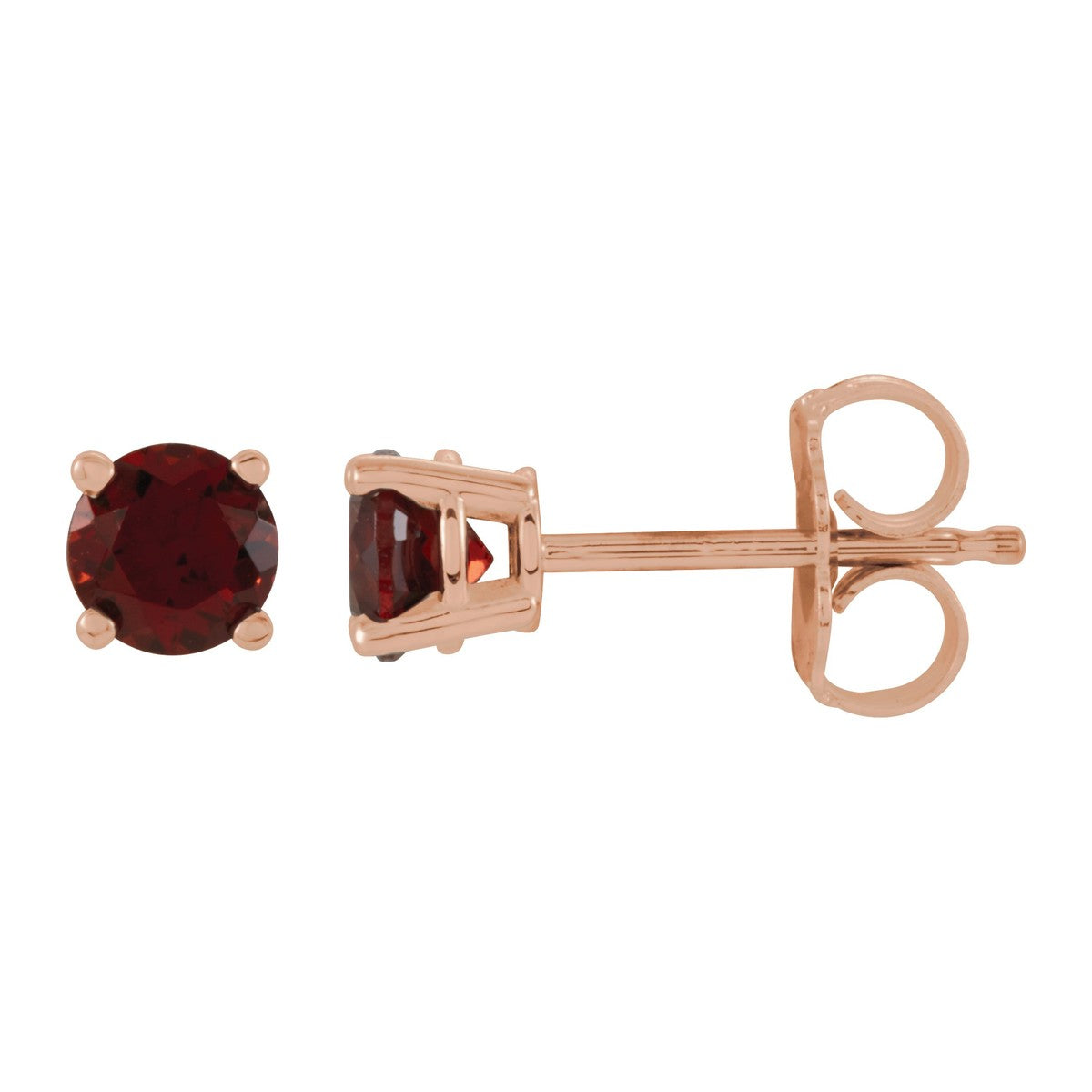 Round Gemstone Stud Earrings