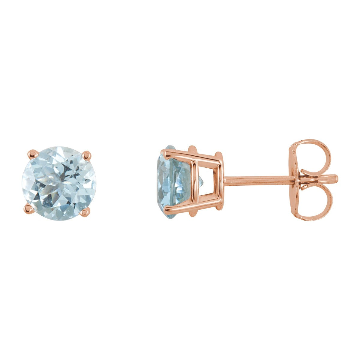 Round Gemstone Stud Earrings
