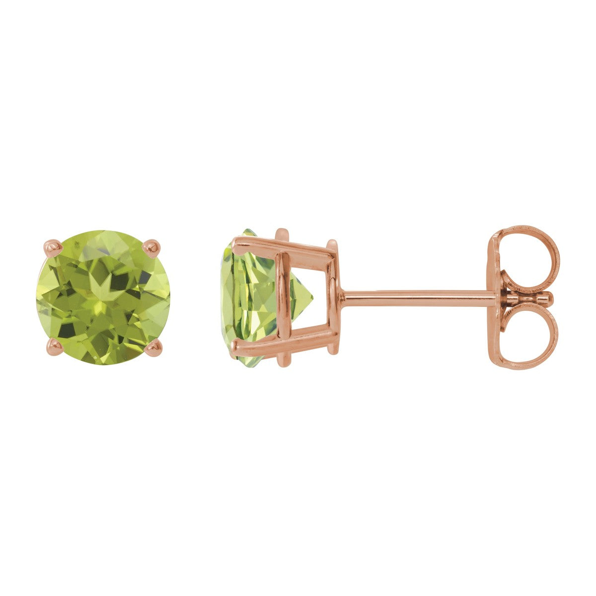 Round Gemstone Stud Earrings