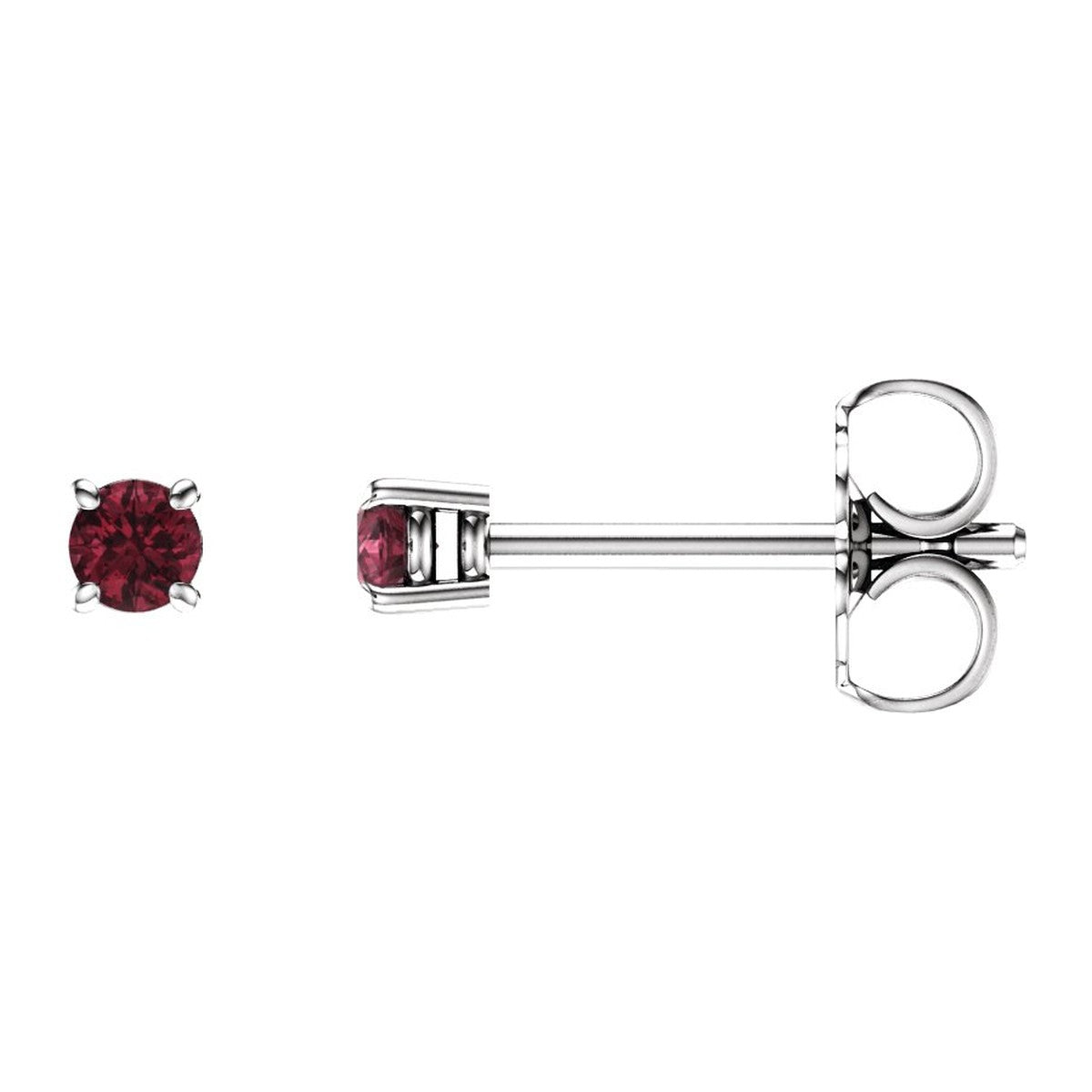 Round Gemstone Stud Earrings