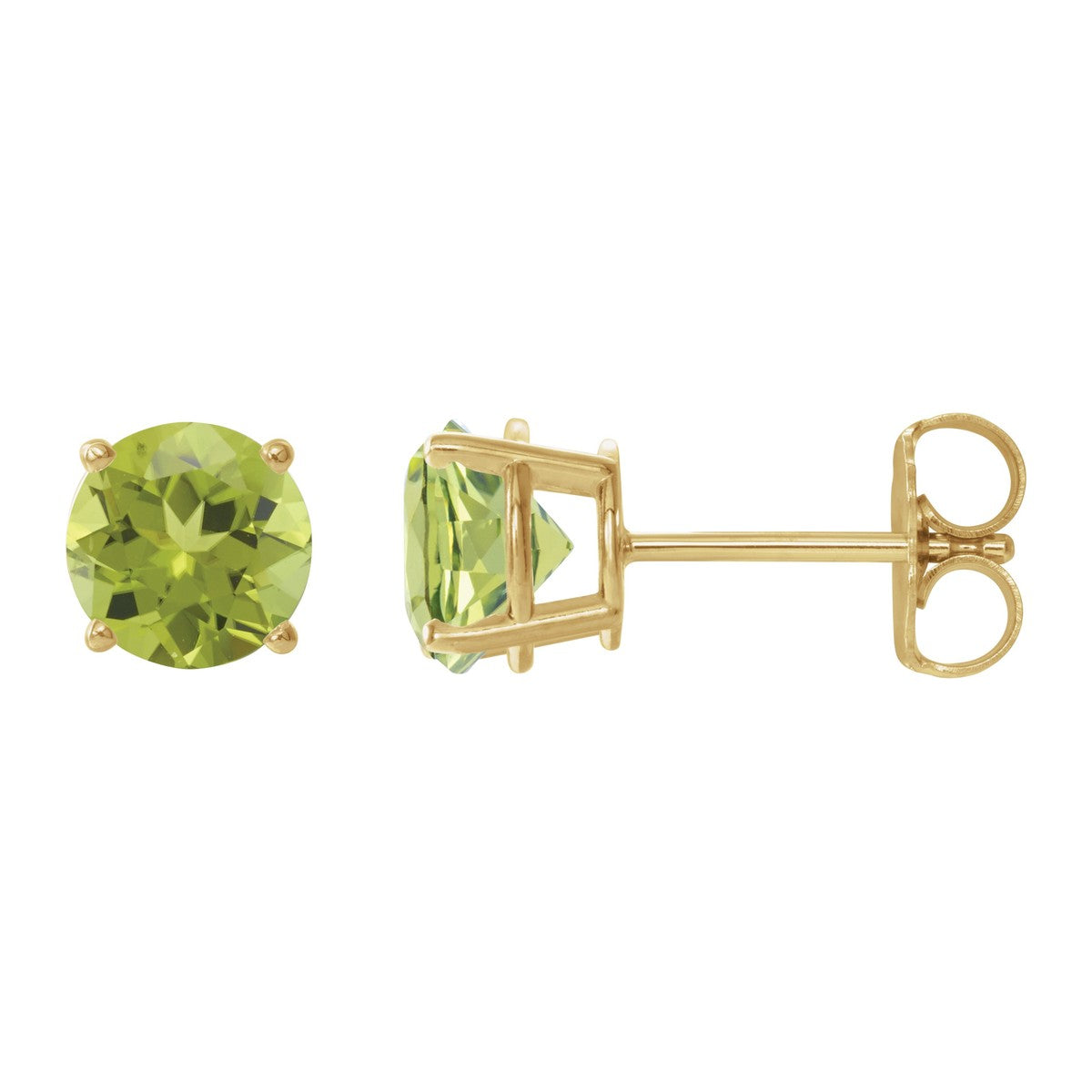 Round Gemstone Stud Earrings