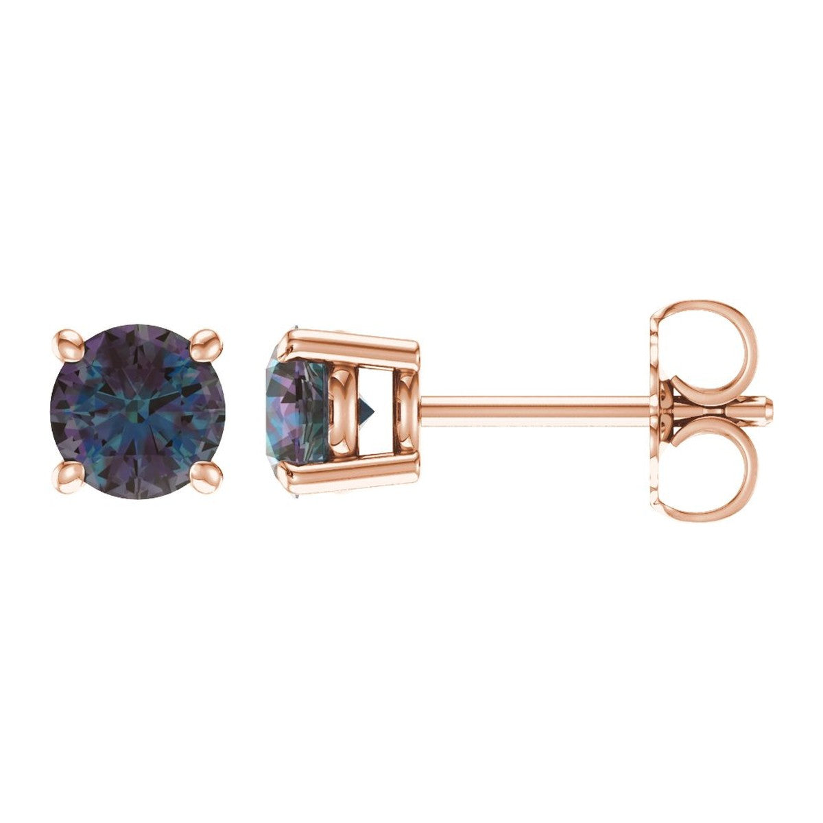 Round Gemstone Stud Earrings