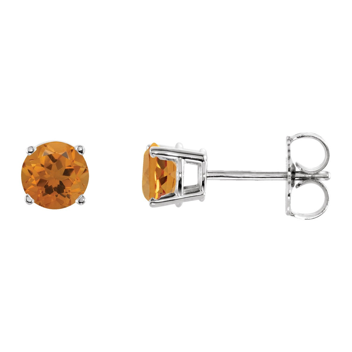 Round Gemstone Stud Earrings