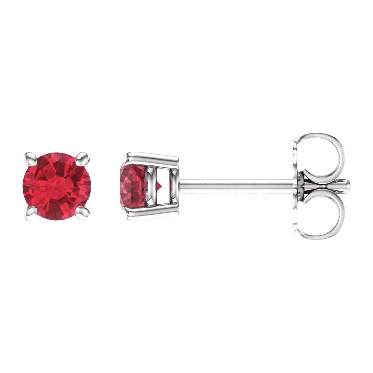 Round Gemstone Stud Earrings