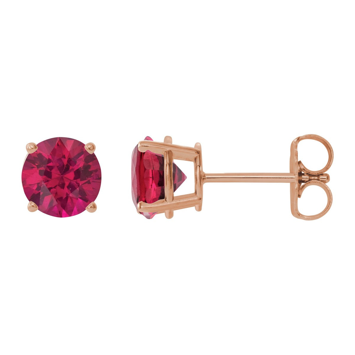 Round Gemstone Stud Earrings