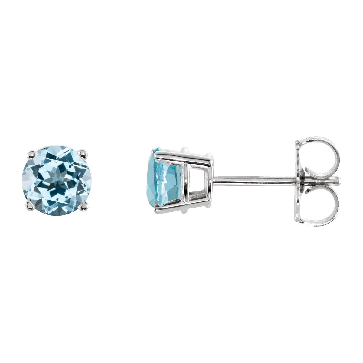 Round Gemstone Stud Earrings