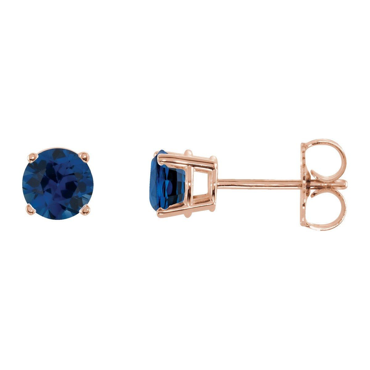 Round Gemstone Stud Earrings