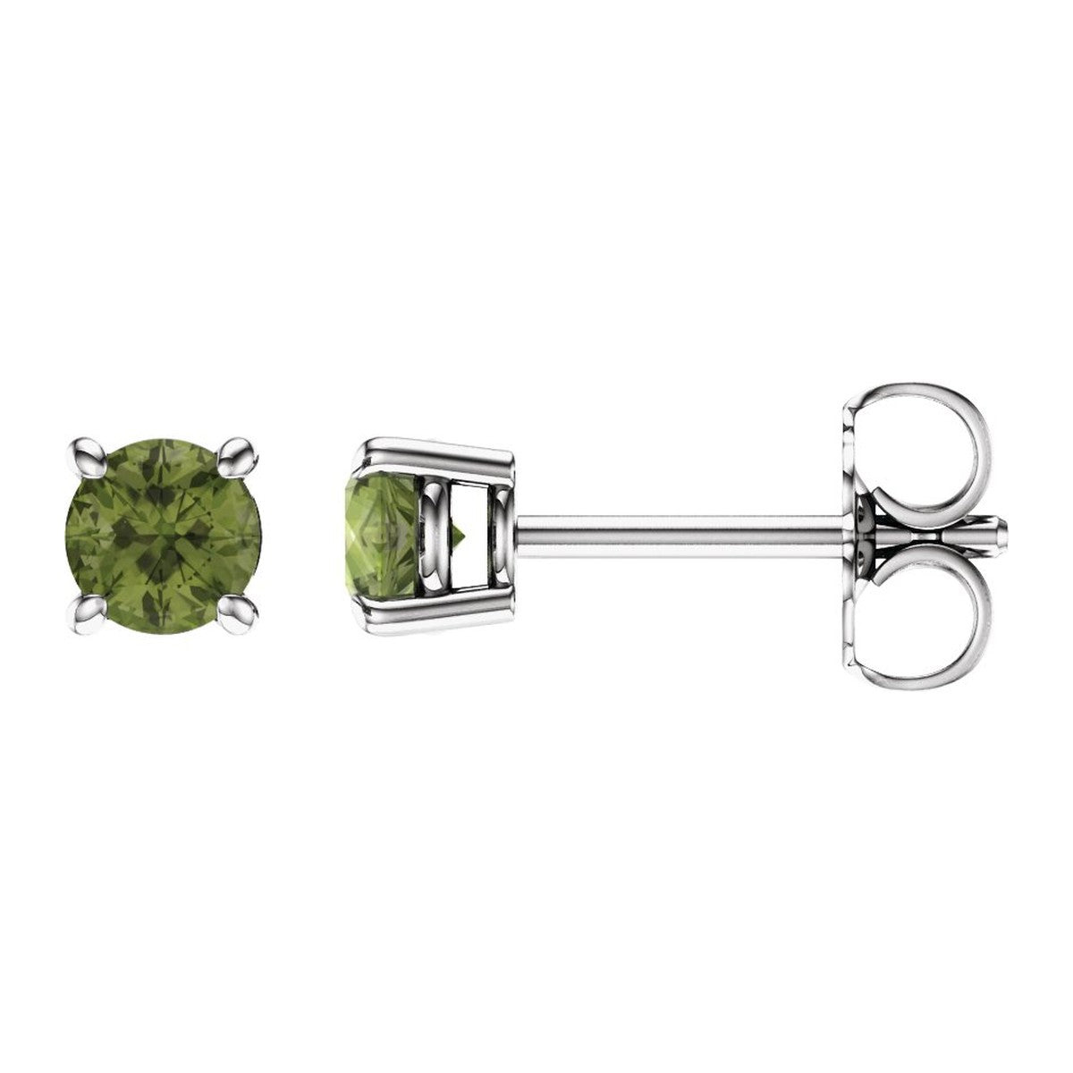 Round Gemstone Stud Earrings