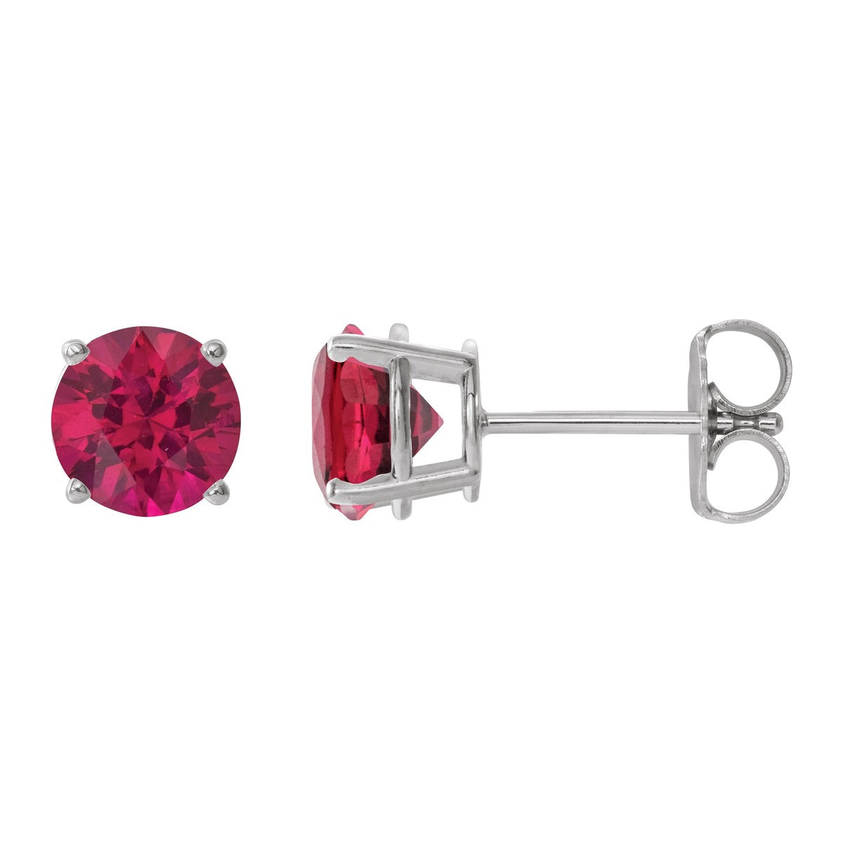 Round Gemstone Stud Earrings
