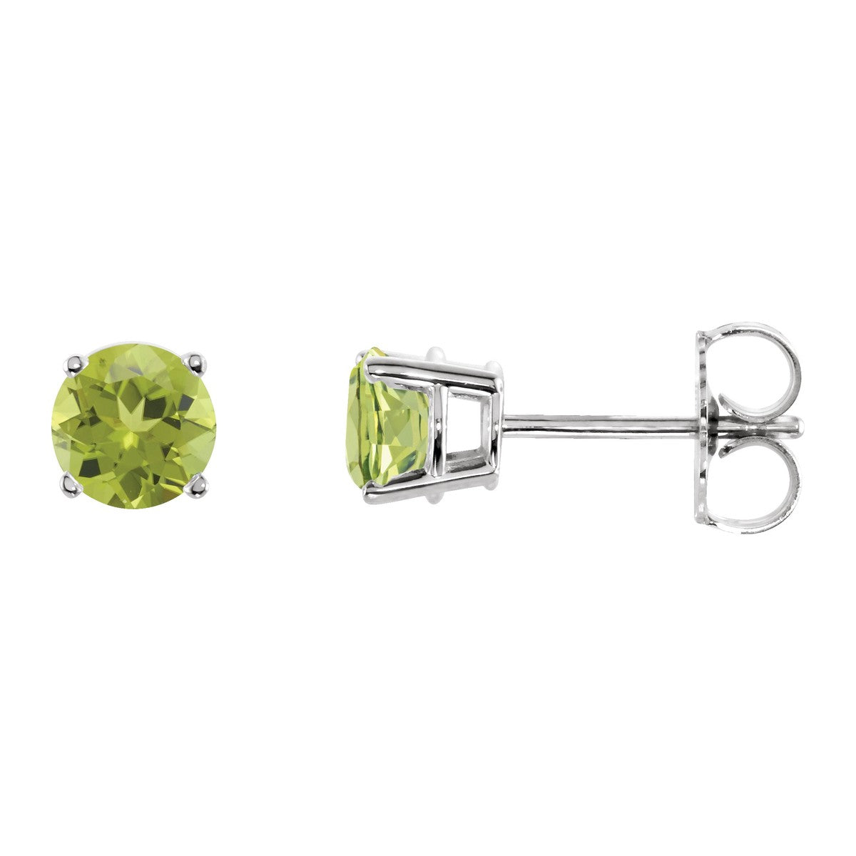 Round Gemstone Stud Earrings