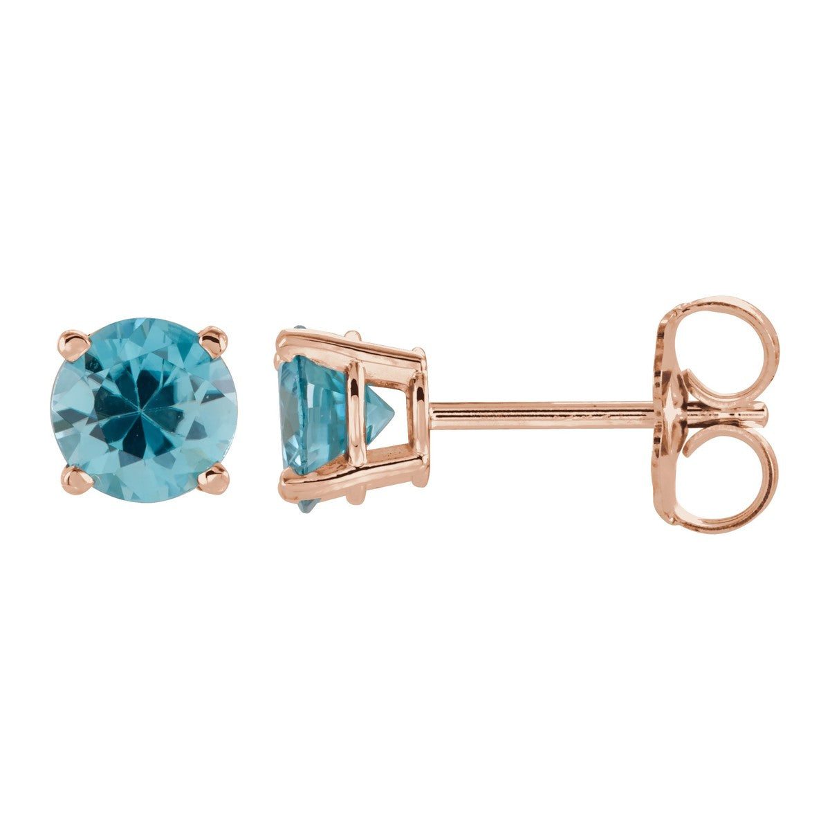 Round Gemstone Stud Earrings