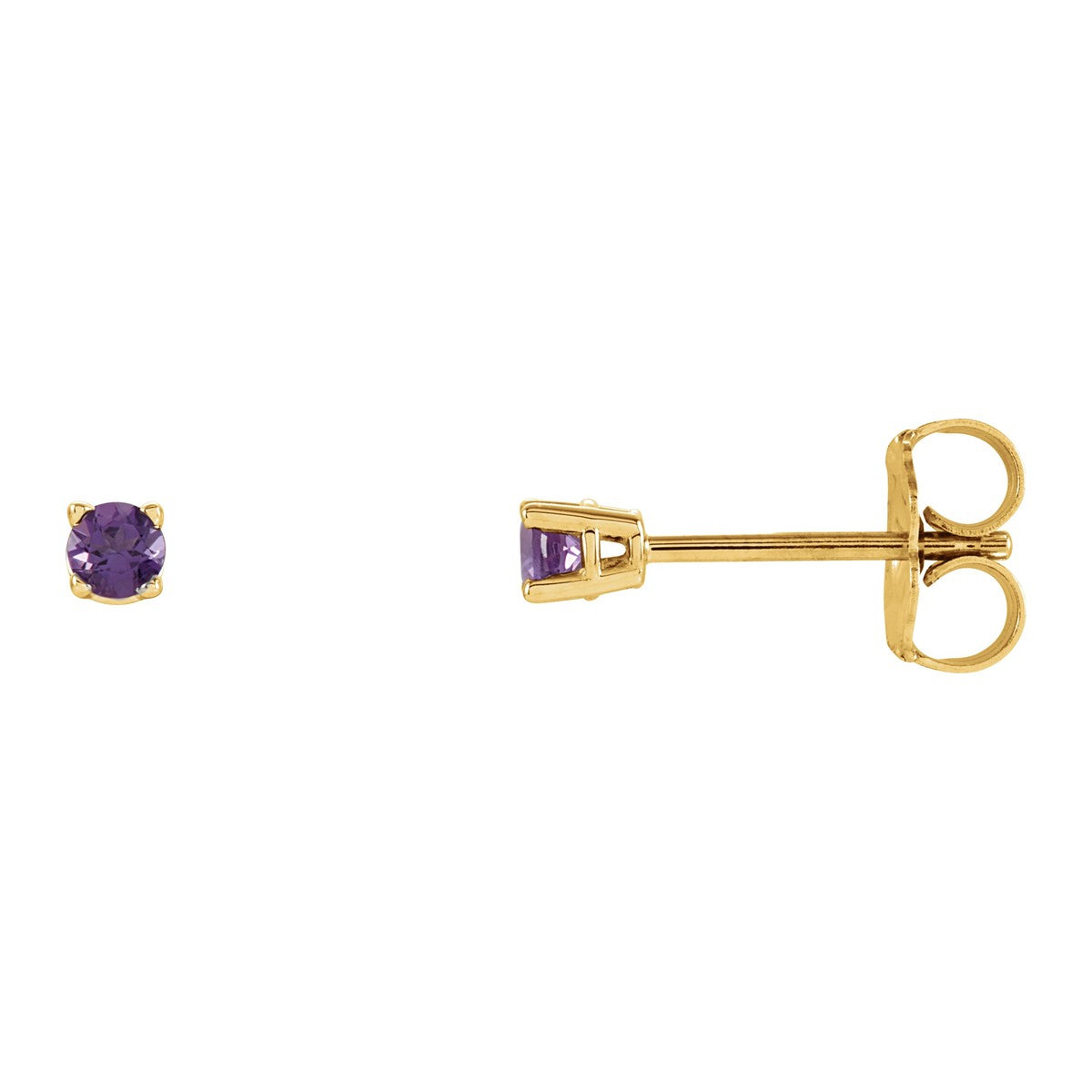 Round Gemstone Stud Earrings