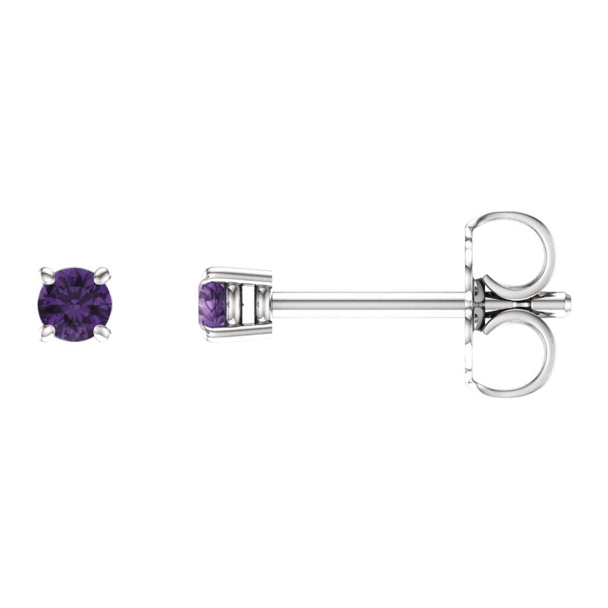 Round Gemstone Stud Earrings
