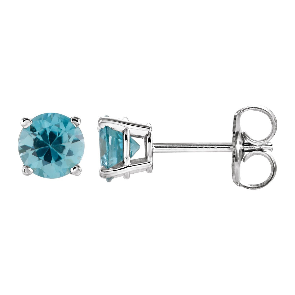 Round Gemstone Stud Earrings