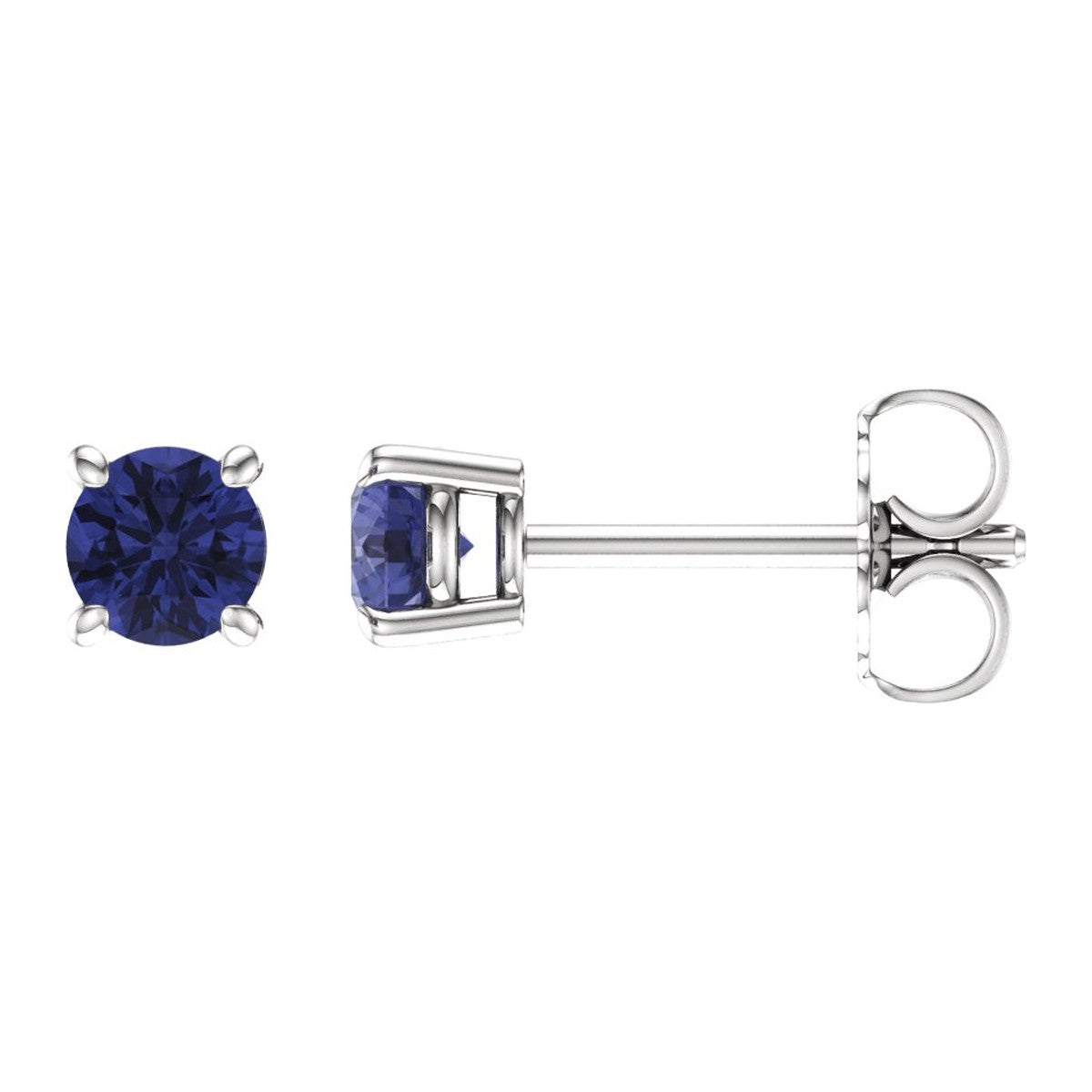 Round Gemstone Stud Earrings
