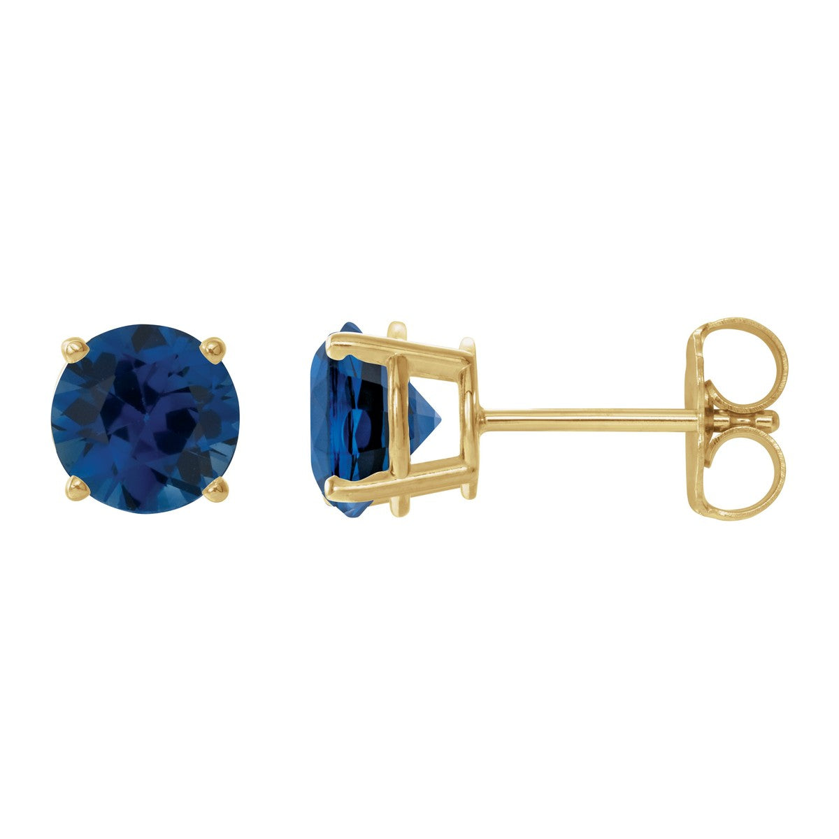 Round Gemstone Stud Earrings