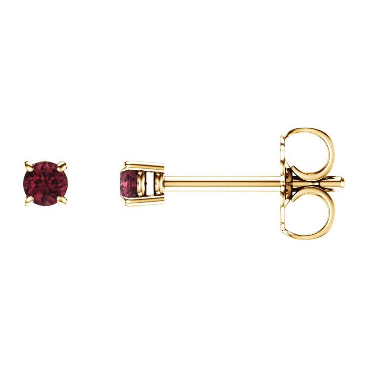 Round Gemstone Stud Earrings