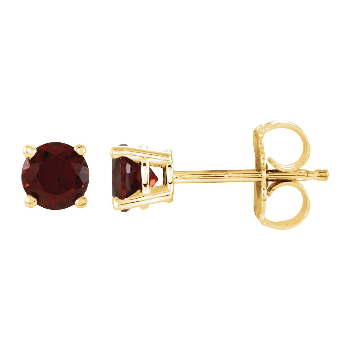 Round Gemstone Stud Earrings
