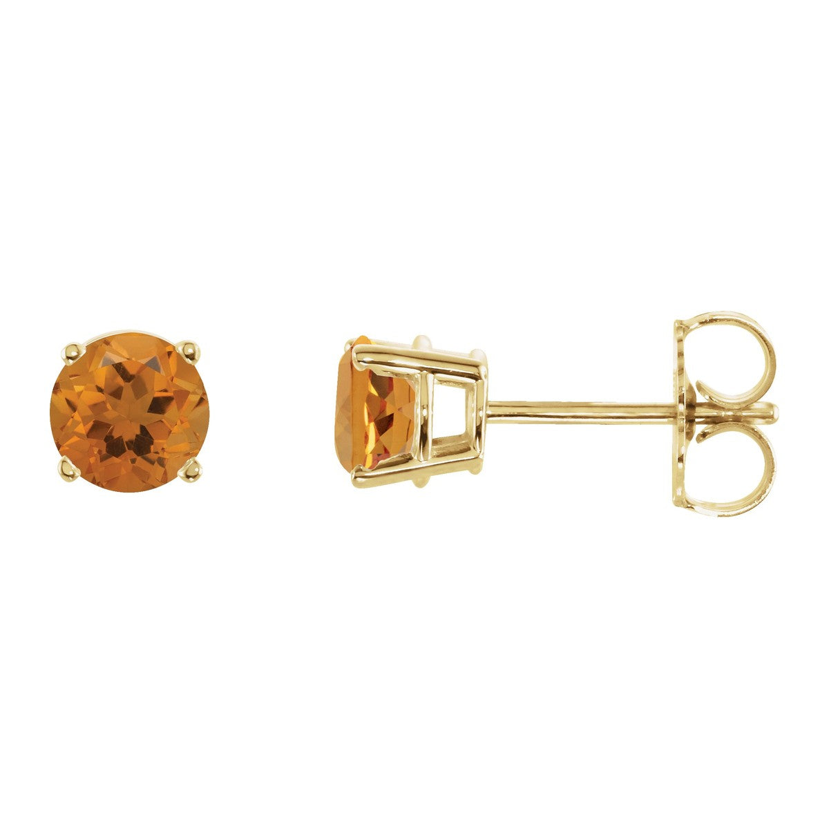 Round Gemstone Stud Earrings