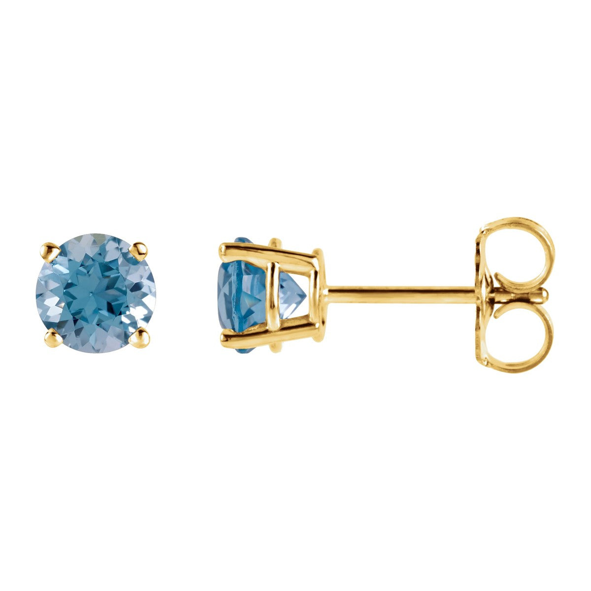 Round Gemstone Stud Earrings