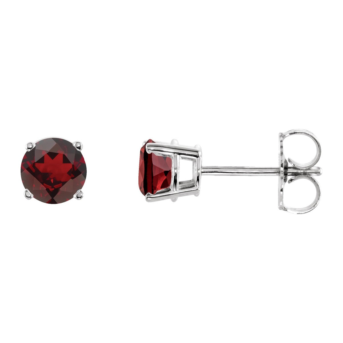 Round Gemstone Stud Earrings