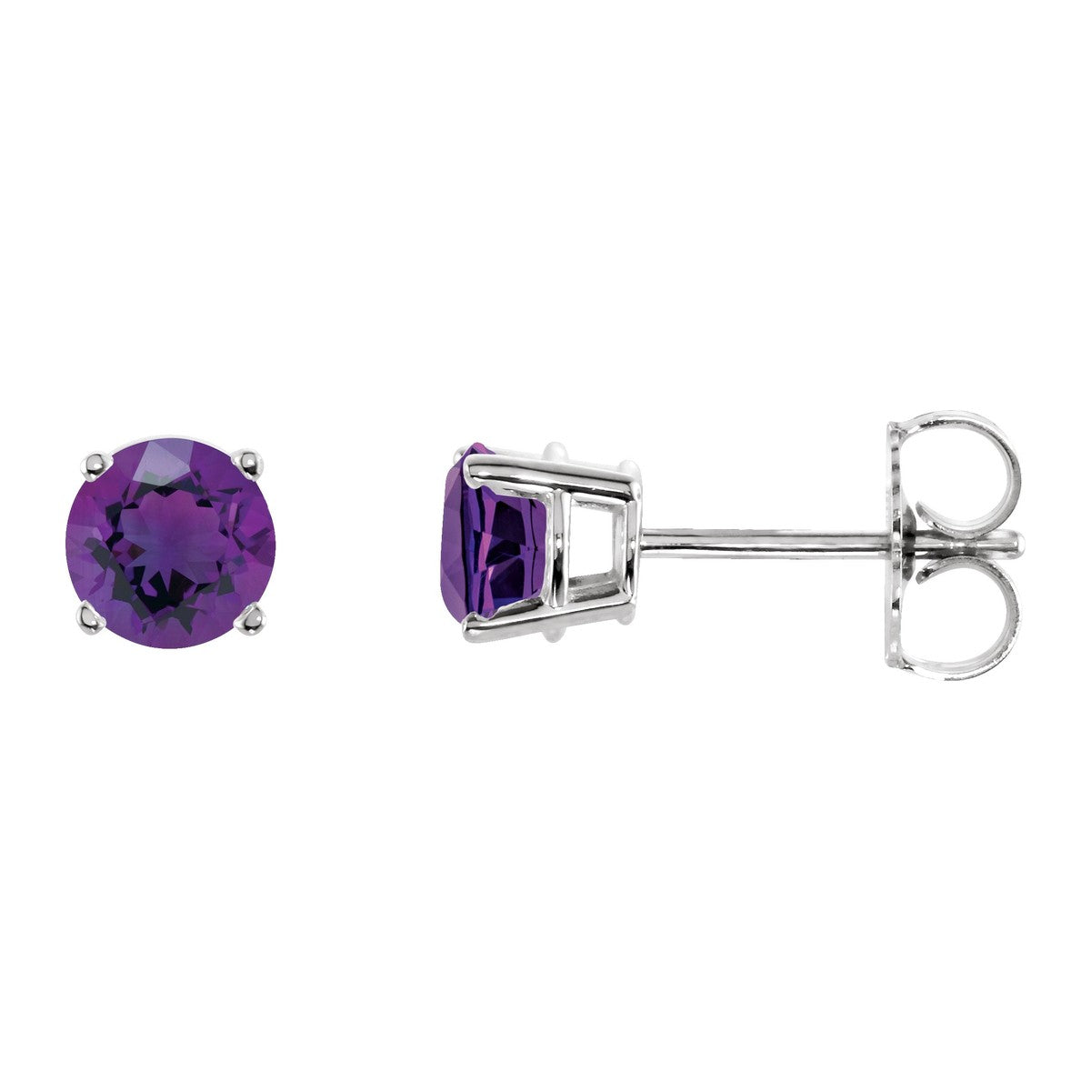 Round Gemstone Stud Earrings