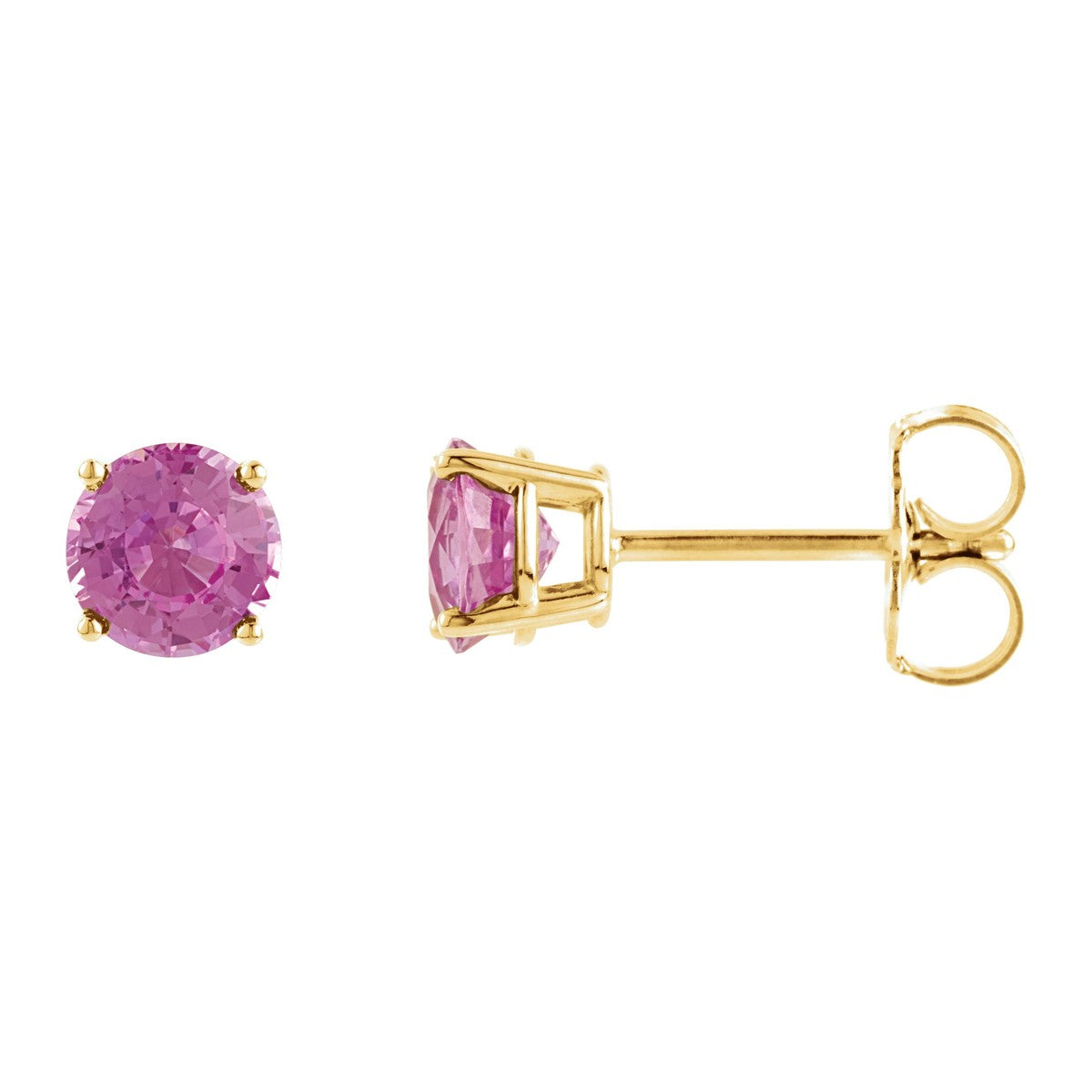 Round Gemstone Stud Earrings
