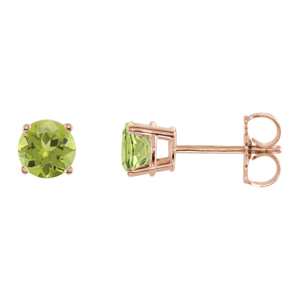 Round Gemstone Stud Earrings