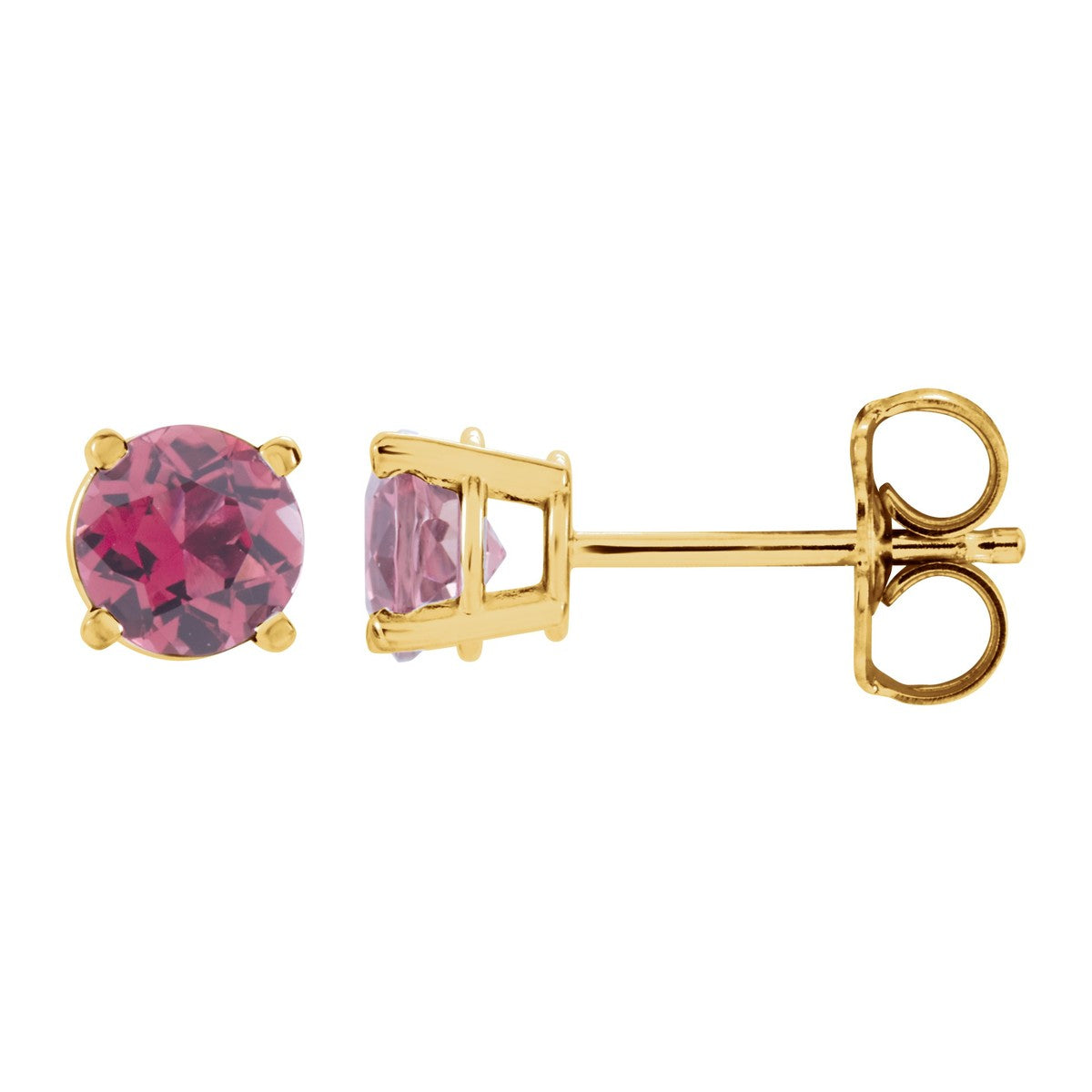 Round Gemstone Stud Earrings