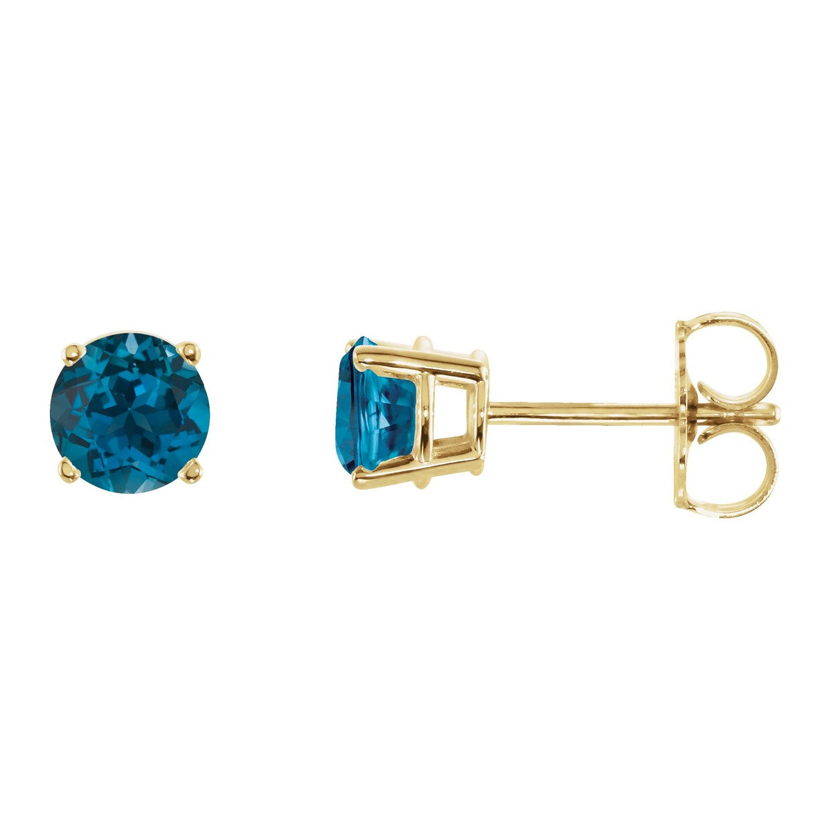 Round Gemstone Stud Earrings
