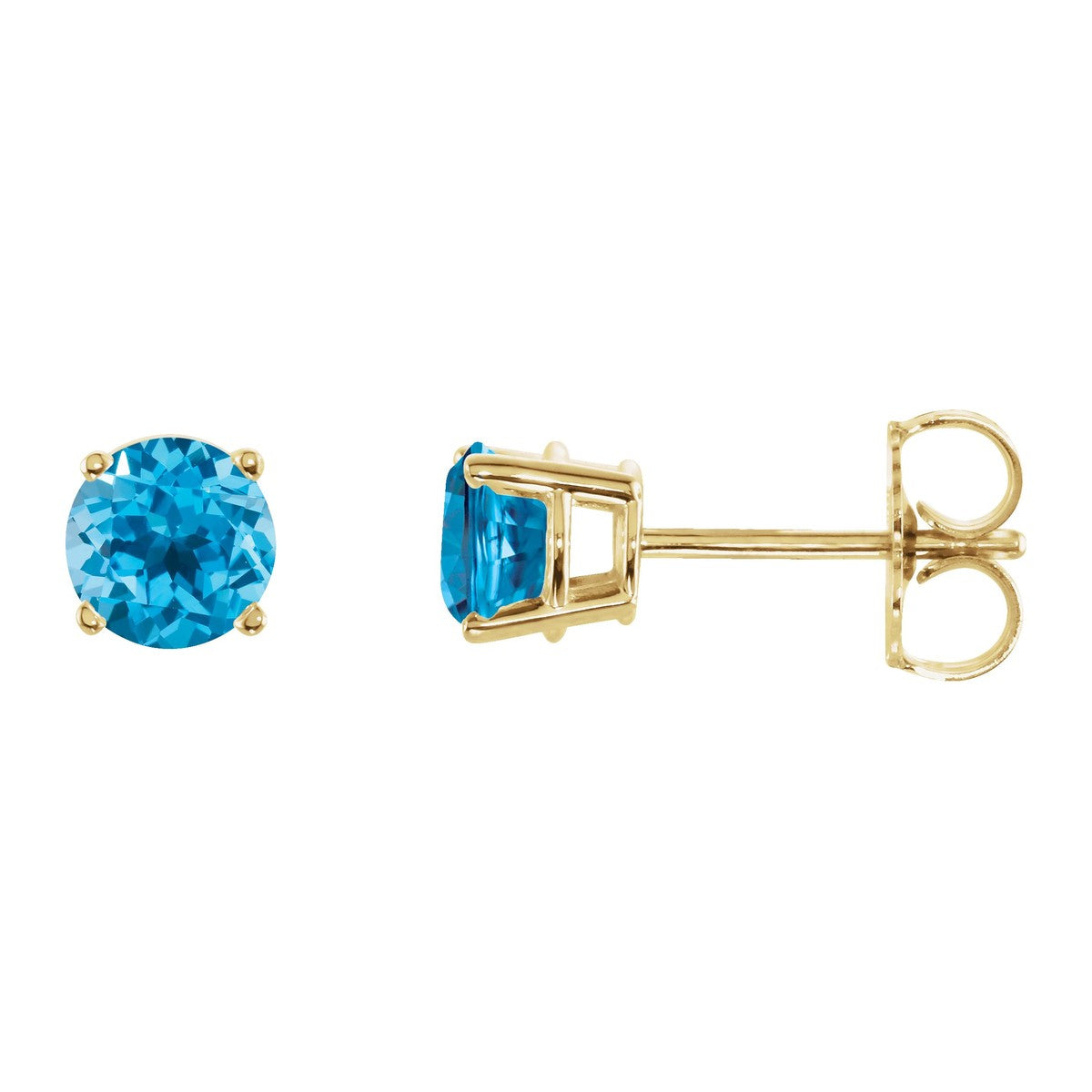 Round Gemstone Stud Earrings