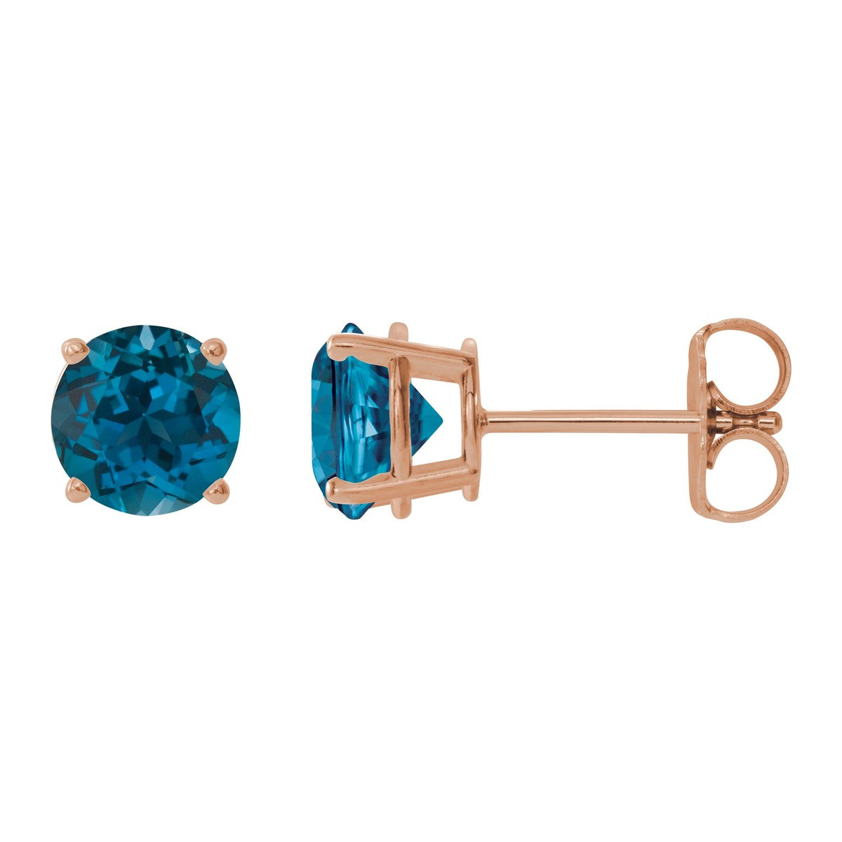 Round Gemstone Stud Earrings