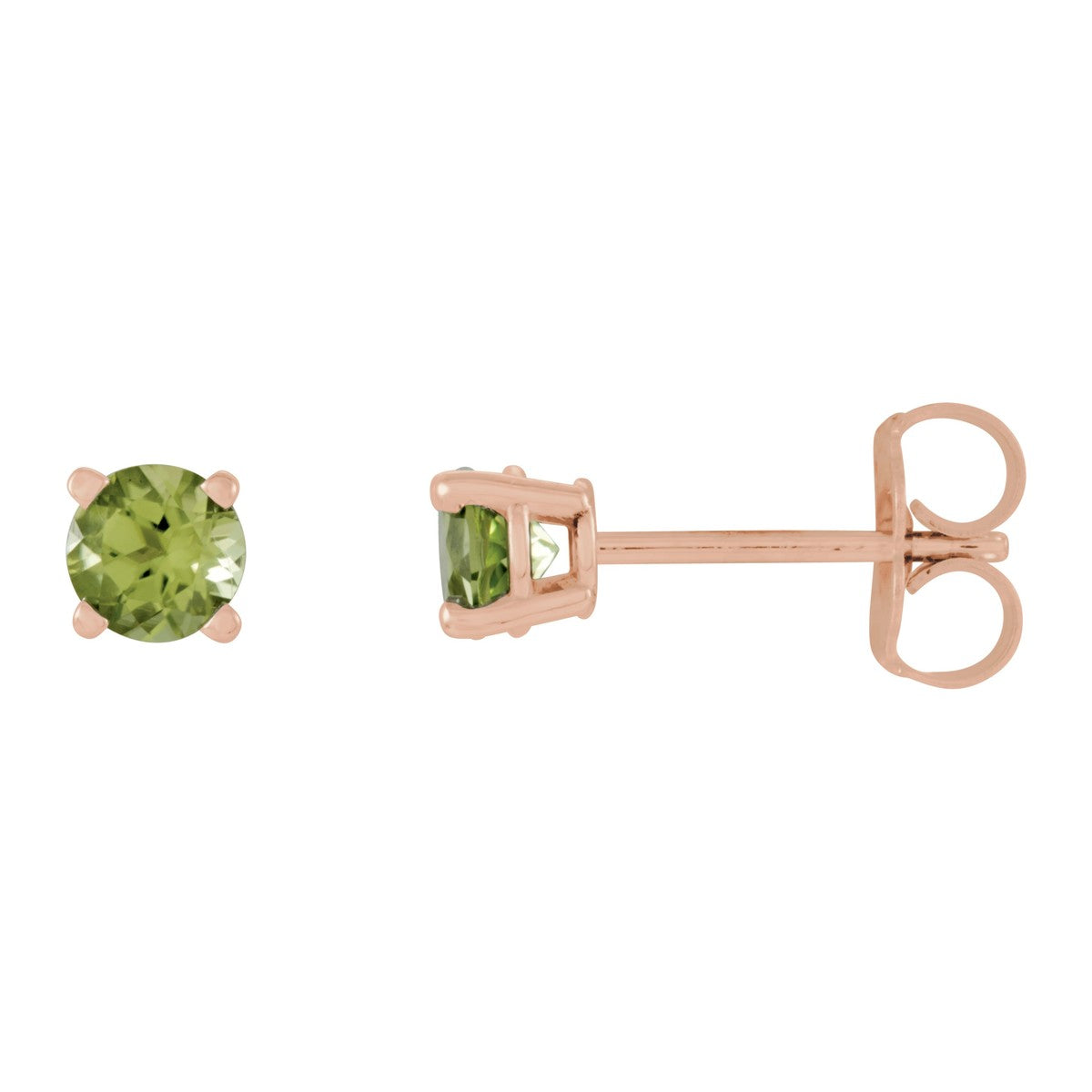 Round Gemstone Stud Earrings