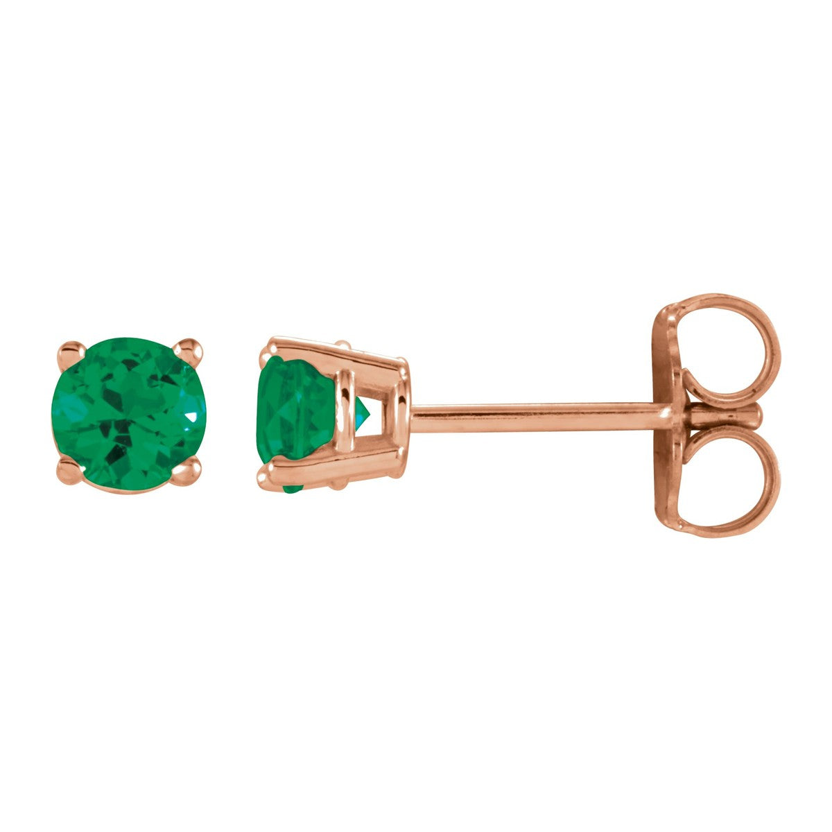 Round Gemstone Stud Earrings