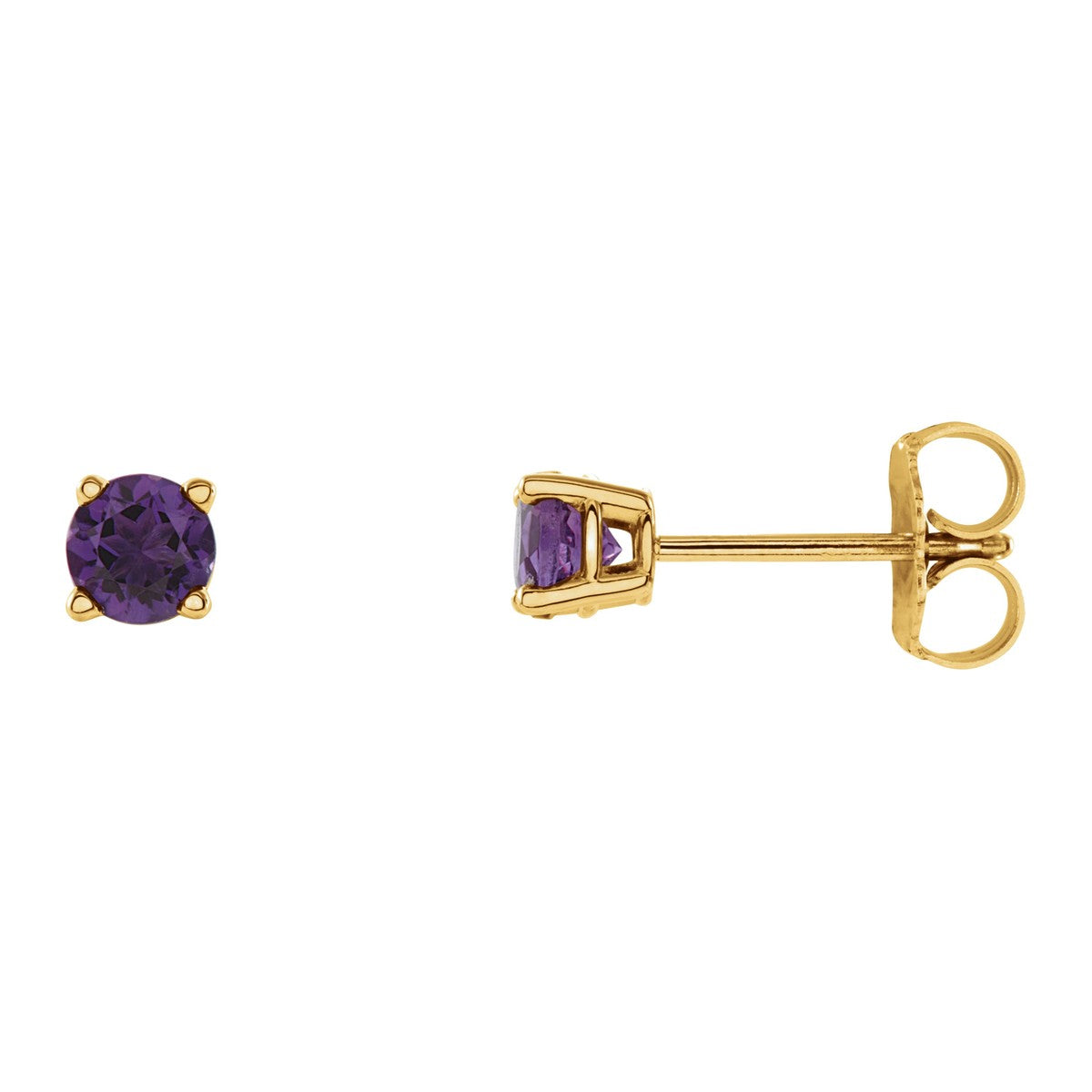 Round Gemstone Stud Earrings