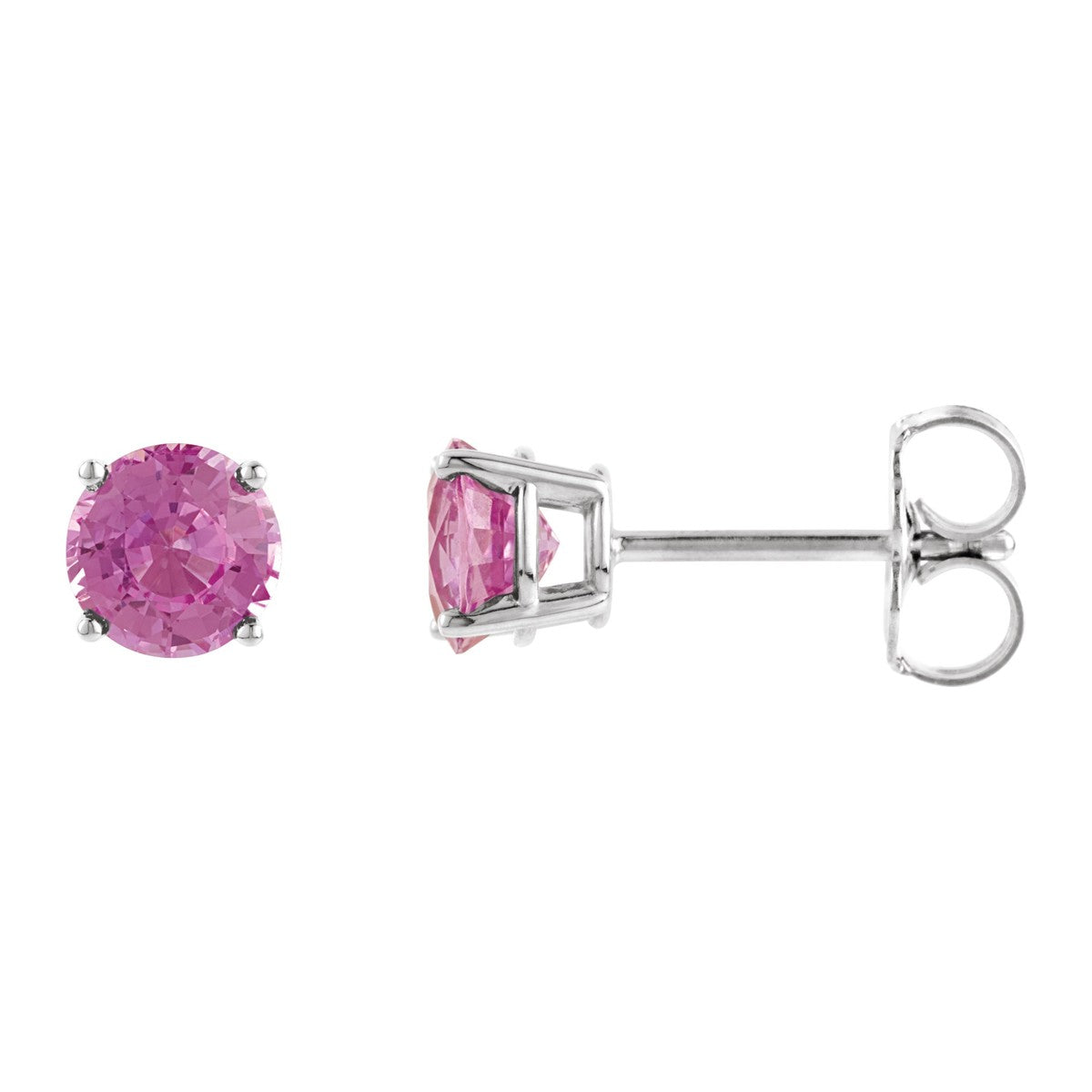 Round Gemstone Stud Earrings