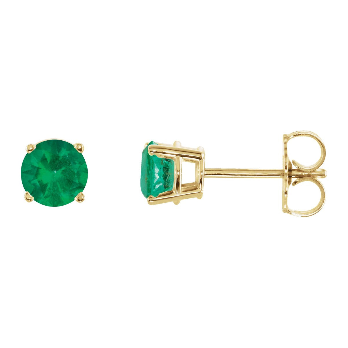Round Gemstone Stud Earrings