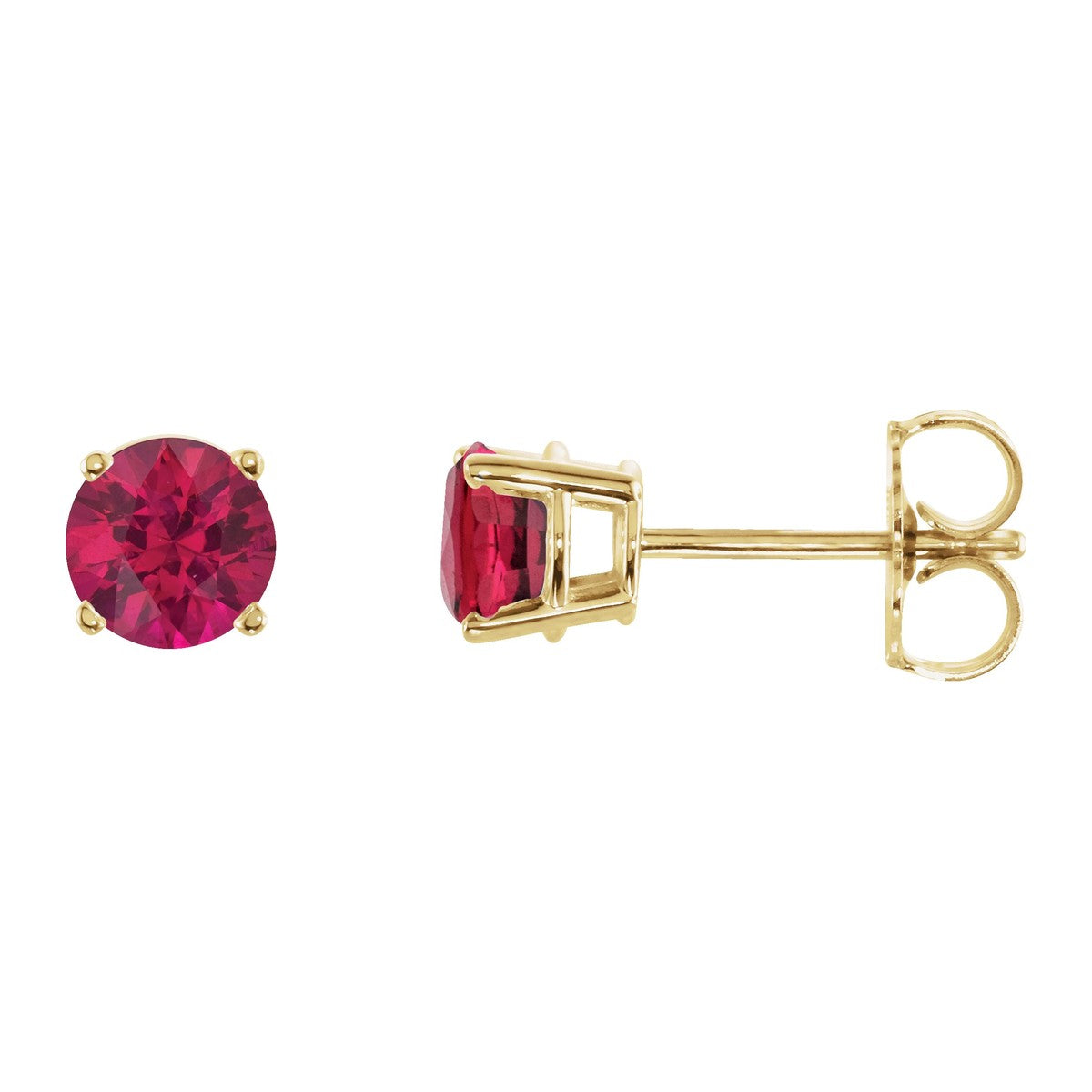 Round Gemstone Stud Earrings