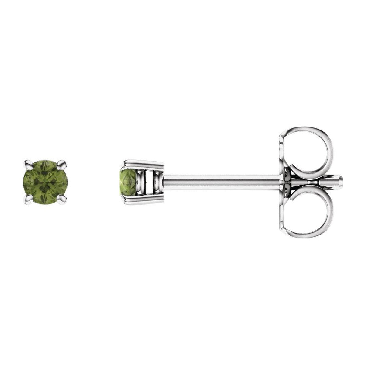 Round Gemstone Stud Earrings